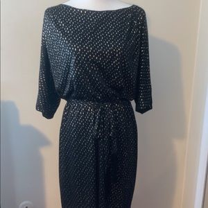 Jessica Simpson black and gold mini dress